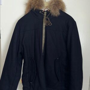 #lowbrand | Navy Blue Thermore Ecopiuma 🧥 | L detachable fur hood included